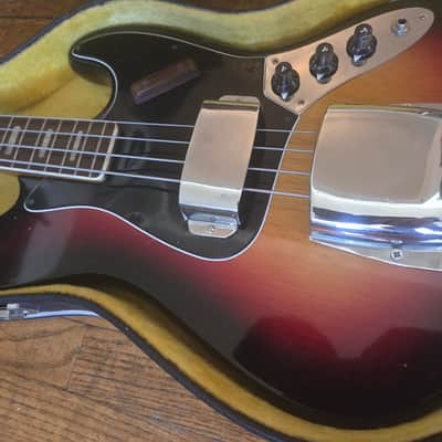Vintage Short Scale Bass Off-Set (Teisco, etc.) - Sunburst w/ OHSC* image 2
