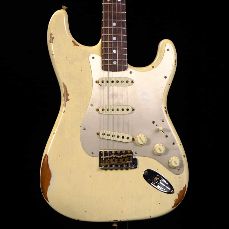 2024 Fender Custom Limited Edition Roasted "Big Head" Stratocaster® Relic® - Aged Vintage White image 1