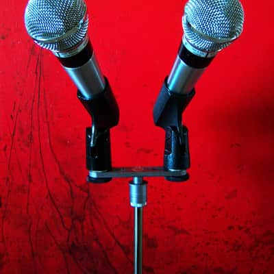 Vintage 1980's AKG twin mount microphone holder / adapter w accessories D1000E D190E Shure # 4 image 9