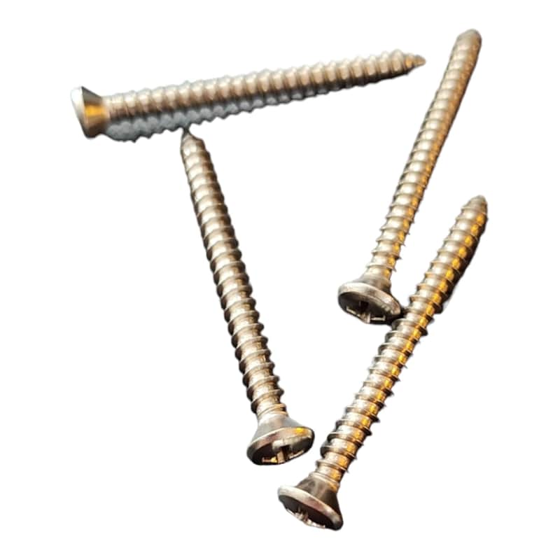 4 Pack Stainless Steel Long Guitar Neckplate Screws 1-3/4 inch image 1
