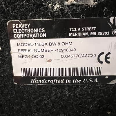 Peavey 115TX 1x15 Bass Cabinet Bass image 9