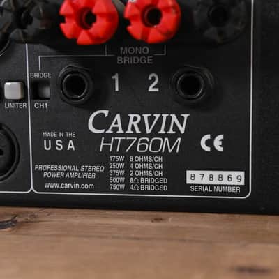 Carvin HT760M 2-Channel 750W Power Amplifier with EQ CG01FN3 image 10