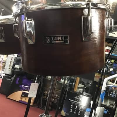 Tama 8”x6” and 10”x7” Tom pair brown composite 1980s - Brown maple color image 4