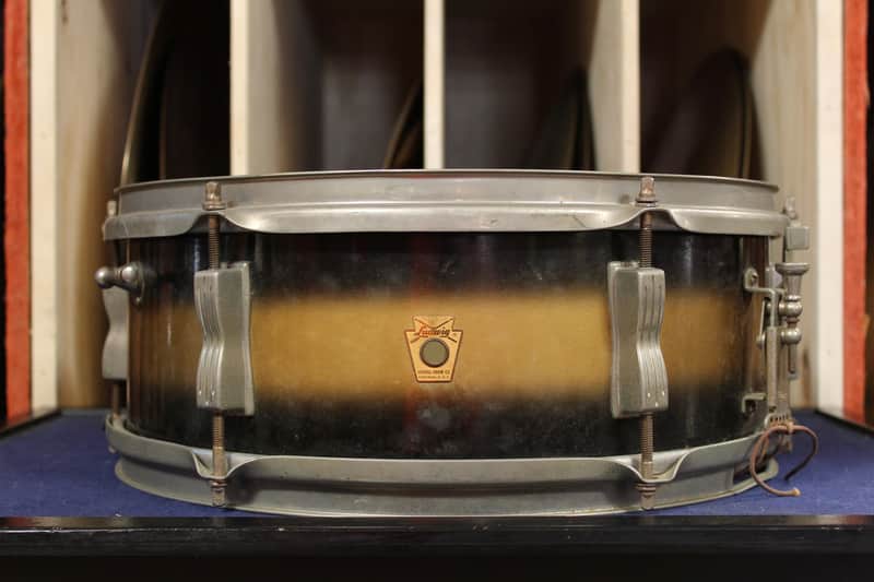 1960s Ludwig 5x14 Pioneer Snare Drum in Black and Gold Duco image 1