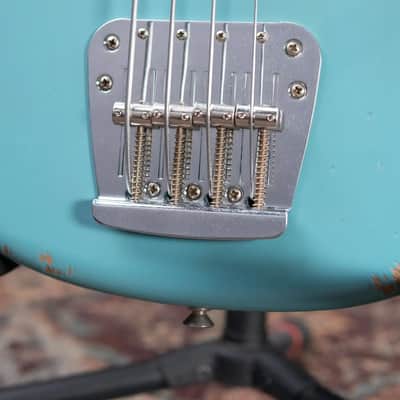Fender JMJ Road Worn Mustang Bass - Faded Daphne Blue with Gig Bag image 12