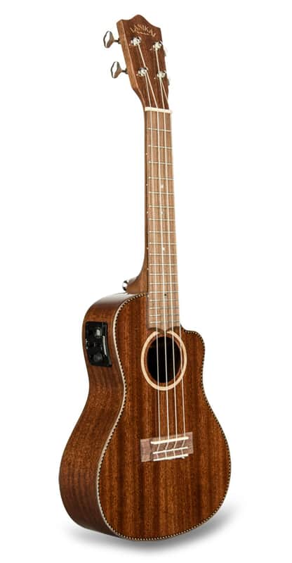 Lanikai All Solid Mahogany Cutaway Electric Concert Ukulele w/Case image 1