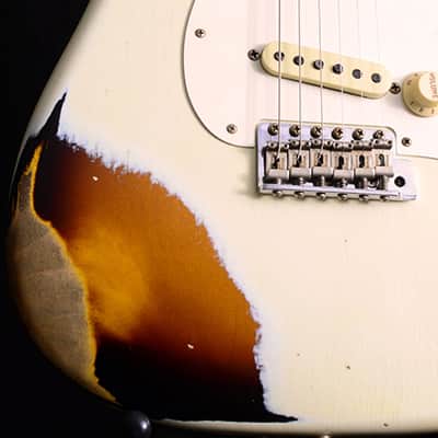 Fender Custom Shop 1959 Stratocaster Journeyman Relic NAMM 2019 LTD Olympic White/3 Tone Burst image 6