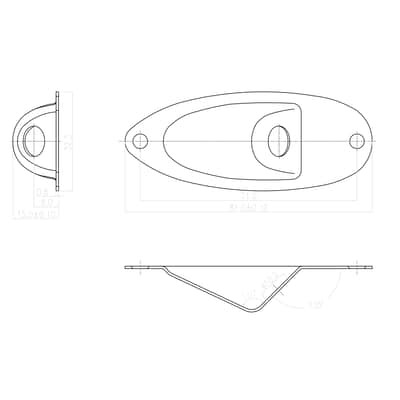 KD By AxLabs Jack Plate for Strat-style Guitars - Black Nickel image 2