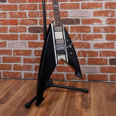 ESP Signature Series George Lynch Super V Special Edition Black with Silver Stripes 2008 w/OHSC image 3