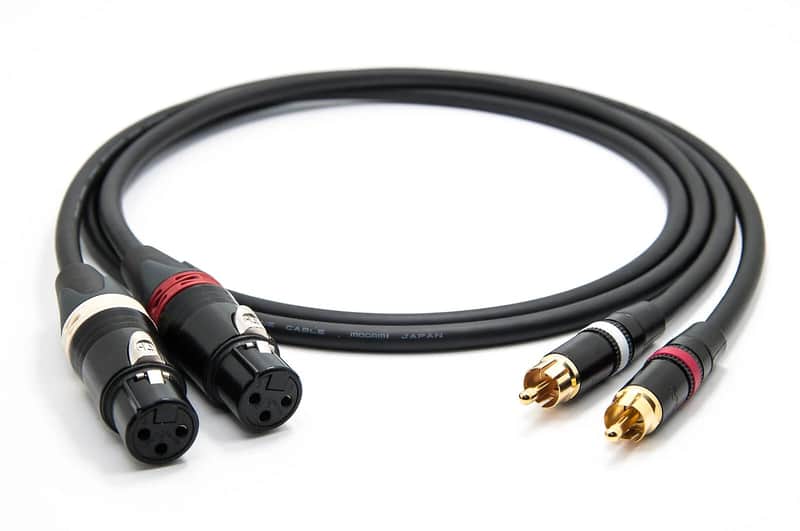 8 Foot – Mogami 2534 Quad Stereo Pair (L, R) cables | Neutrik Gold RCA RCA to XLR Female image 1