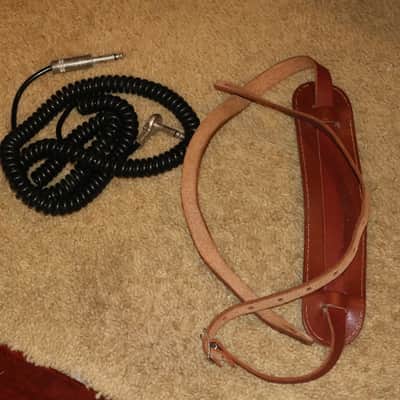 1960's  Vintage Leather Strap and bonus MIJ curly cable image 1