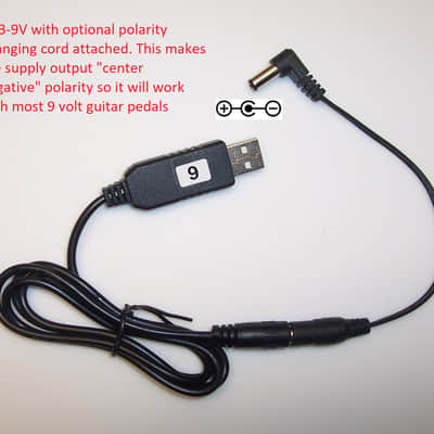 USB-9V - (USB to 9 volt step up power supply cable) (Works with Center negative polarity pedals) image 3