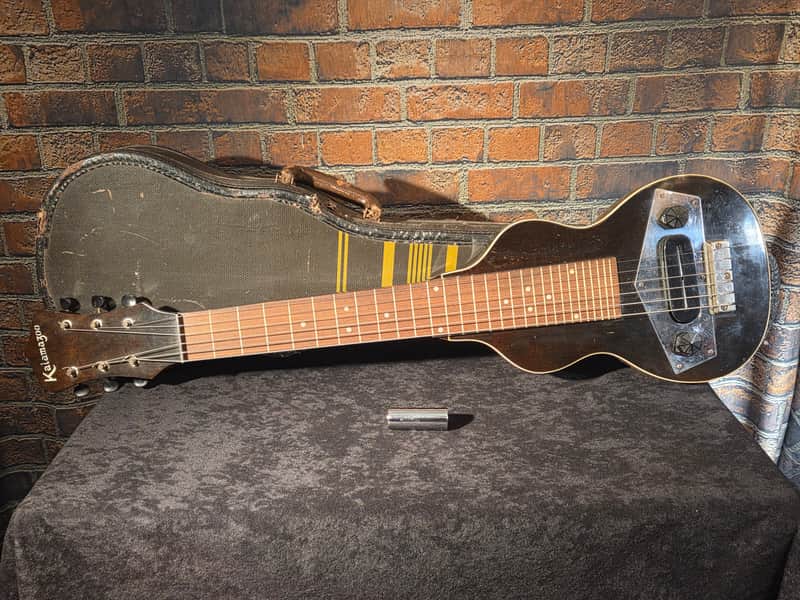 Vintage 1940s Kalamazoo Lap Steel Guitar w/ Original Chipboard Case & Slide image 1