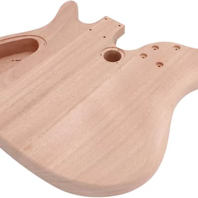 Double Neck DIY Electric Guitar and Bass Kit 6 String and 4 String Guitar Kit Right Handed with Mahogany Body Mahogany Neck Rosewood Fretboard Chrome Hardware Build Your Own Bass and Guitar. image 3