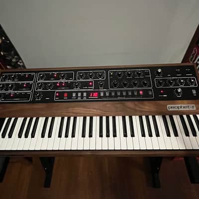 Sequential Prophet-5 61-Key 5-Voice Polyphonic Synthesizer 2020 - Present - Black with Wood Sides image 1