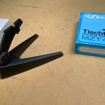 Sennheiser MZT 441 mic microphone table floor stand with MD 421 clip clamp vintage with mic clip image 4
