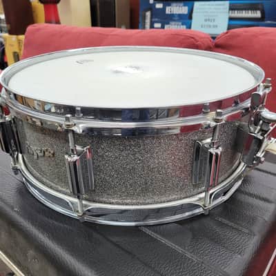 Rogers Tower 5x14" 8-Lug Wood Snare Drum with Case - Silver Sparkle Pearl image 3