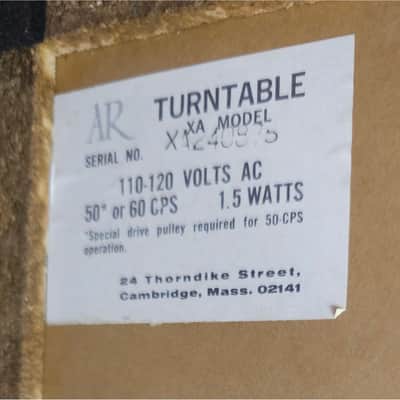 AR XA Manual Turntable Restored w/Docs and Accessories - NEW MOTOR image 7