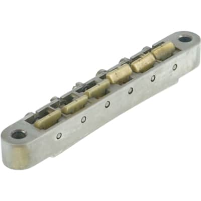Faber ABRN-BA ABRN Bridge, Fits Nashv studs, Aged Nickel, Brass saddles natural image 2