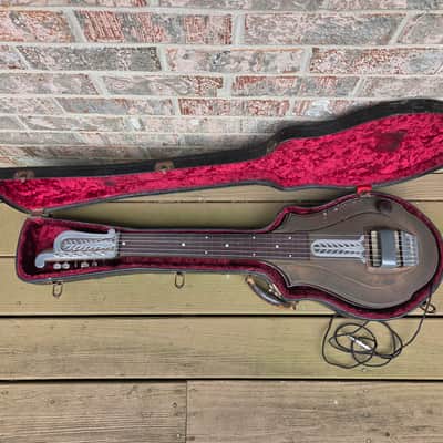 Vintage 1936 Supertone (Harmomy) 2290 "Golden Jubilee" Metal Body Lap Steel Guitar w/ Original Hardshell Case! image 2