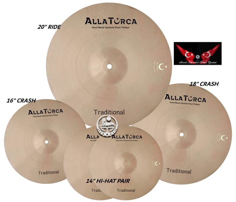 AllaTurca Cymbals Traditional Cymbal Pack Box Set 14-16-18-20 image 1