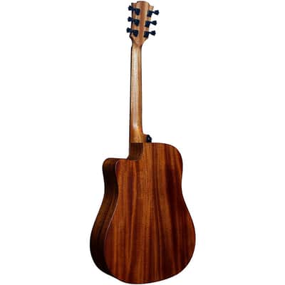 Lag Guitars Hyvibe Dreadnought Cutaway Acoustic Guitar with Bag Regular Natural image 4