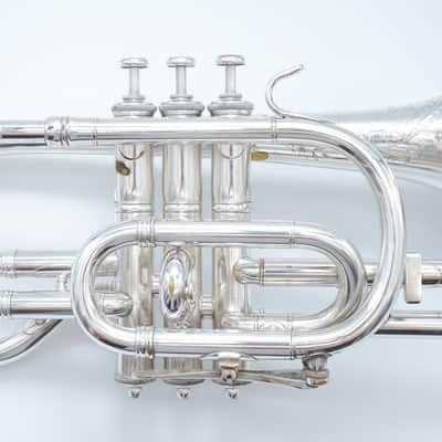 Boston Musical Instrument Company 3 Star Bb/A Cornet 1910 - Silver image 5