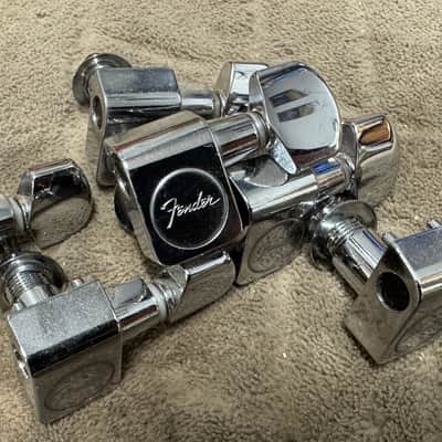 Fender American 2 Pin Sealed Deluxe 6 in line Tuners - Chrome - Stratocaster - Telecaster image 2