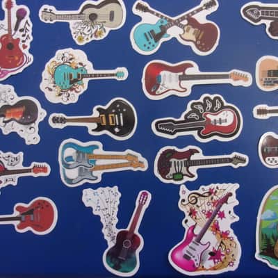 Lot of 57 Gloss Electric & Acoustic Guitar Decals Stickers #2 Case Candy Phone / lap top decor scrap booking etc image 7