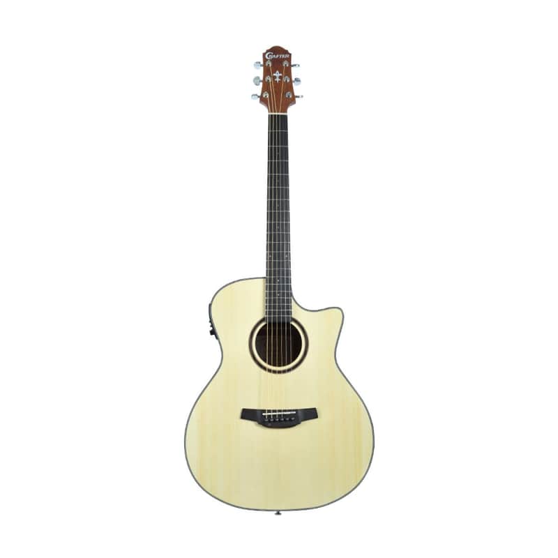 Crafter Silver Series 100 Dreadnought Cutaway Acoustic Electric Guitar - Natural image 1