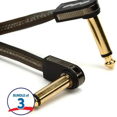 EBS HP-10 High Performance Flat Patch Cable - Right Angle to Right Angle - 3.94 inch (3-Pack) image 2