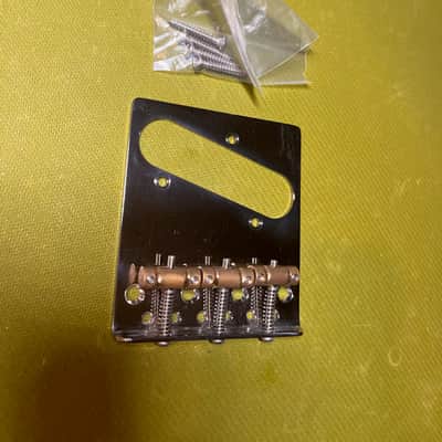 Rockrabbit Telecaster Control Plate - Titanium w/ Brass Saddles image 1
