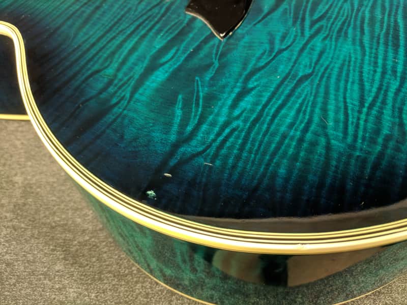 Takamine EF391 Acoustic Electric Guitar Blue Flame Maple Finish