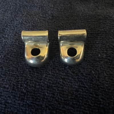 Slingerland Radio King Rim Clips (2) Nickel on Brass for Single Flange Rims on Snare Drum, Tom - EXCELLENT! image 8
