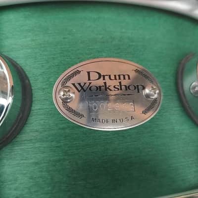 DW Drum Workshop Oct. 1999 - Rare Green Matte 5"x14" Snare Drum. MINT! image 2