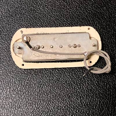 Vintage Pair Gibson P13 Pickup Set With Surrounds 1950’s Nickel Harmony Silvertone image 3