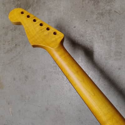Tinted Flame Maple Strat Neck fits fender Stratocaster body 22 frets image 6