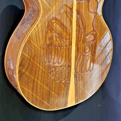Blueberry Handmade Grand Concert Acoustic Guitar Native American Motif image 11