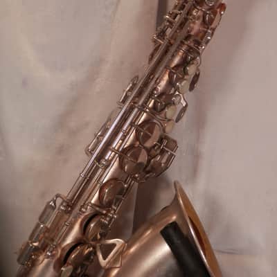 King Zephyr vintage silver alto saxophone with case and mouthpiece Serviced image 3