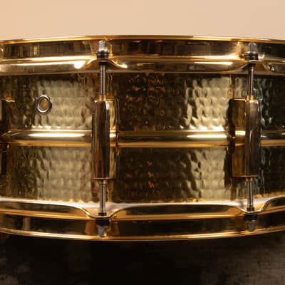 Pearl 5.5x14 Jimmy DeGrasso Signature Hammered Brass Snare Drum image 7
