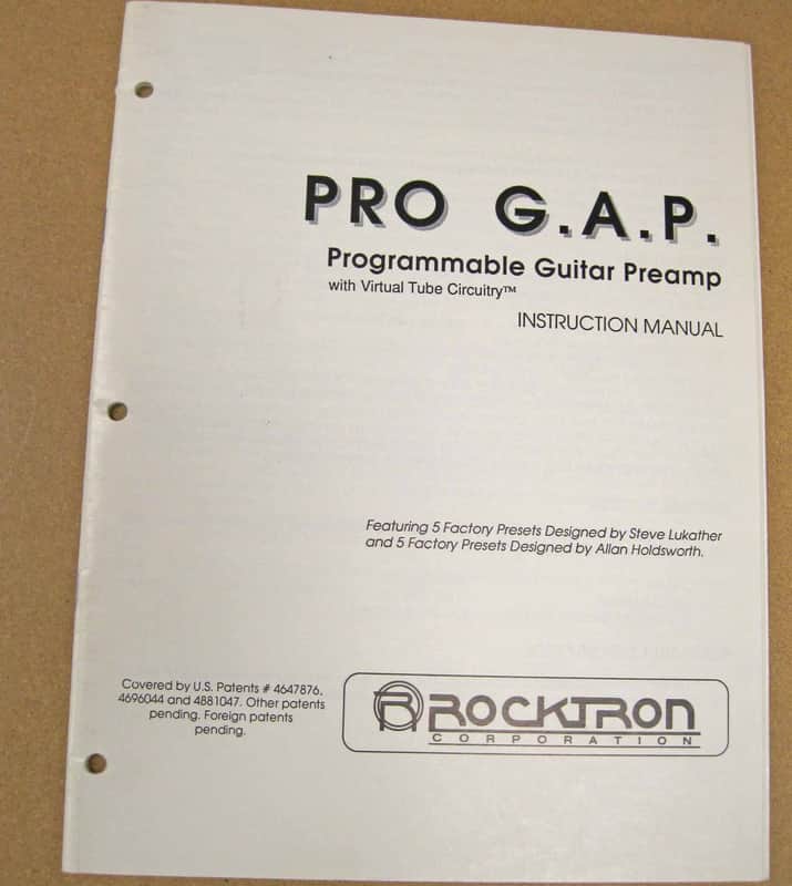 Rocktron PROGAP Owner’s Manual image 1