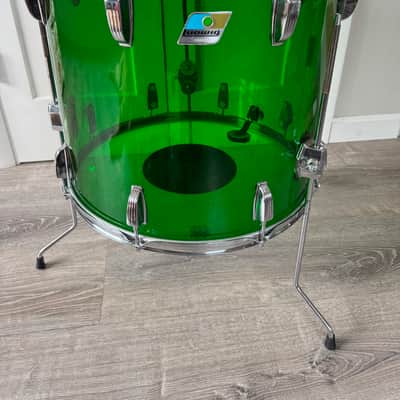 Ludwig Early 70s Vistalite Floor Tom 16x18 (18 Diameter) Green Rare image 1