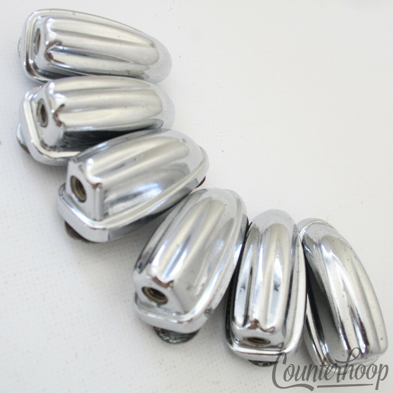 Pearl 6x Tom Drum Lugs Chrome Metric 1 9/16" Wood-Fiberglass Vintage 70s Japan* — main photograph