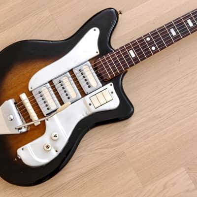 1960s Guyatone LG-100T Vintage 3 Pickup Electric Guitar Sunburst