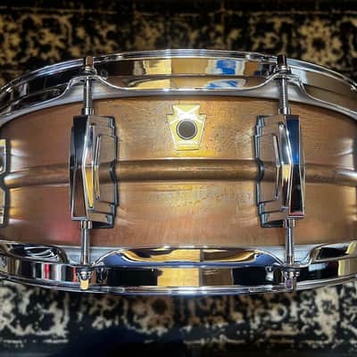 Ludwig LC661 Copper Phonic 5x14" 10-Lug Snare Drum - Raw Copper Bild 1