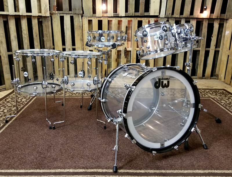 Used DW Design Series 6-Piece Clear Acrylic Drum Set image 1