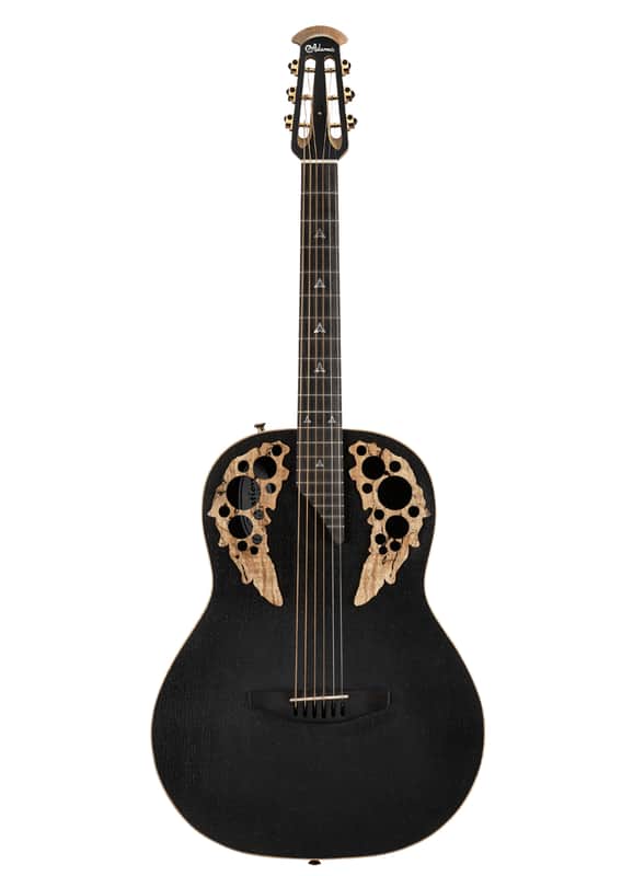 Ovation  Adamas U581T-SPM Adamas 12-Fret Non-Cutaway Mid Depth Black Satin w/ Copper Metal Flake image 1