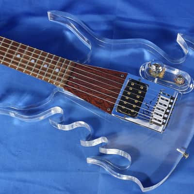 George Fedden Travis Bean Custom Acrylic Flames Electric Guitar Clear image 4