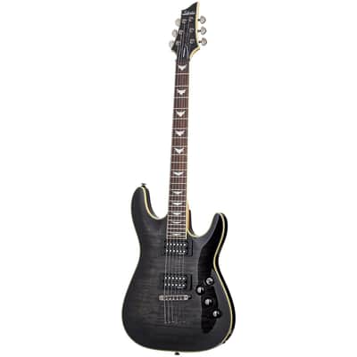 Schecter Omen Extreme-6 Electric Guitar (See-Thru Black) Bundle with Ultimate Support Pro Guitar Stand, Guitar Strap and Classic Guitar Pick (10-Pack) image 2