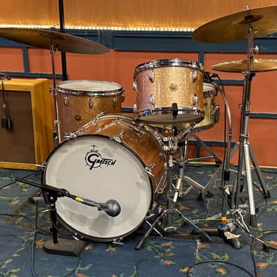 Early 60’s Gretsch Round Badge “Progressive Jazz” Kit 20/12/14 Champagne Sparkle All Original image 3